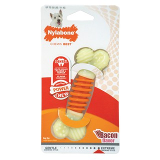 Nylabone PRO Action Dog Dental Chew Toy Power Chew Dura Chew  - Bacon Flavor ไนลาโบน โปรแอคชั่น พาวเวอร์ชูว์ ดูราชูว์