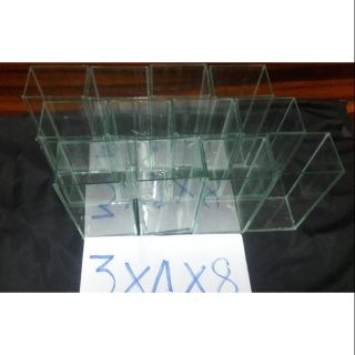 โหลปลากัด เหลี่ยมปลากัด 3×4×8 ชุด10ใบแถมกันแตก2ใบ รวม12ใบ
