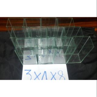 โหลปลากัด เหลี่ยมปลากัด 3×4×8 ชุด10ใบแถมกันแตก2ใบ รวม12ใบ