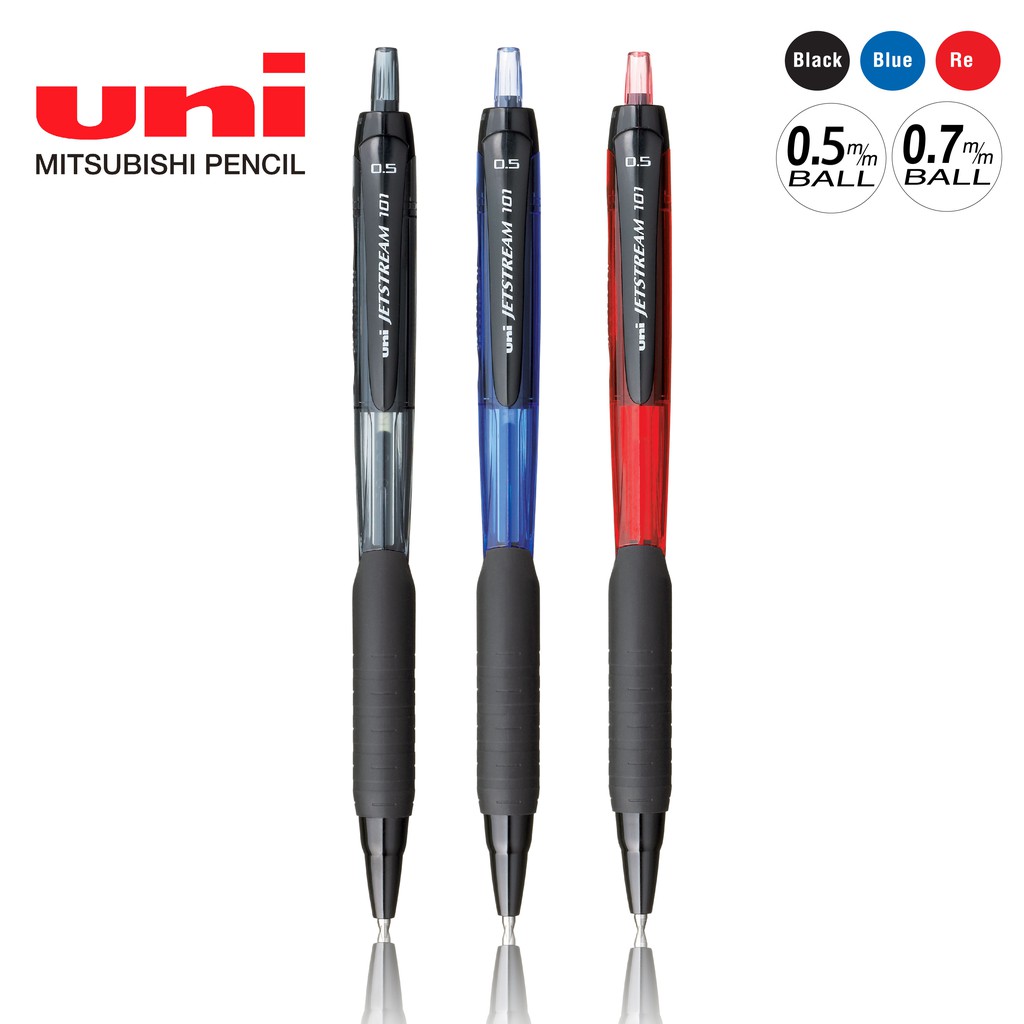 UniJetstream 101 ปากกาโรลเลอร์บอลแบบยืดหดได้ 0.5 มม. 0.7 มม. SXN-101 (1 ชิ้น)