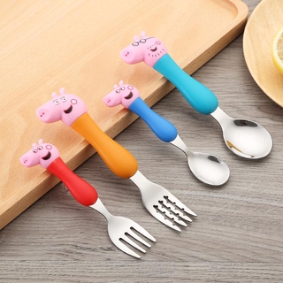 ชุดช้อนส้อมสแตนเลสลาย Peppa Pig 4 ชิ้น / ชุด