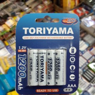 ถ่านชาร์จ AAA เลือกยี่ห้อ Toriyama, Spa 1200mAh 4ก้อน หรือ Camelion 900mAh,800mAh 4ก้อน ของใหม่ ของแท้