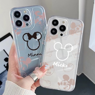 เคสโทรศัพท์มือถือ TPU ใส กันกระแทก ลายมิกกี้ มินนี่เมาส์ สําหรับ iPhone 13 Pro Max 14 12 iPhone 11 XR 8 7 SE 2022