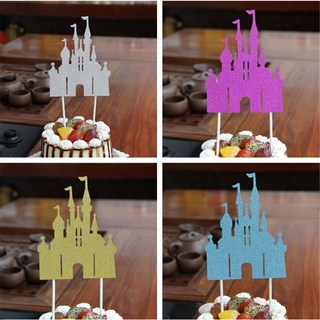 Princess Prince Castle Happy Birthday Decoration Home Dinner Baking Cupcake Cake Topper Cake Flags Event Pary Supplies Love Gift