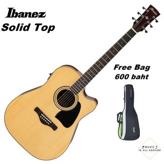 กีตาร์โปร่งไฟฟ้า Ibanez AW70ECE-LG