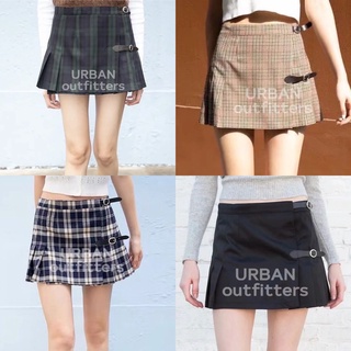 preorder brandy melville sof low waisted plaid buckle skirt