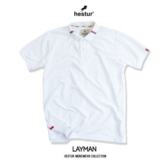 (โค้ดTANA620ลดอีก15%) เสื้อโปโล hestur - LAYMAN 2018 - WHITE