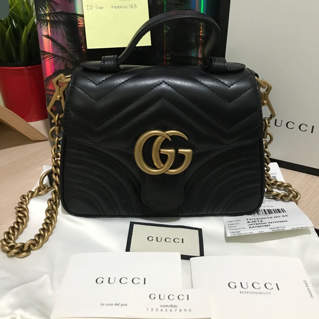 New!!! Gucci marmont mini top handle bag สีดำ