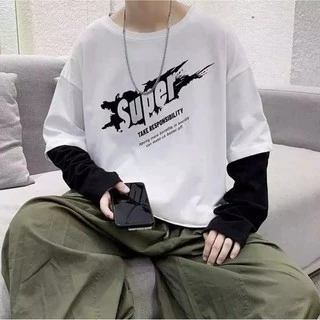 TS MEN เสื้อยืดแขนยาว เสื้อยืดคอกลม ใส่ได้ทั้งหญิงทั้งชาย มี2สี รุ่น0084