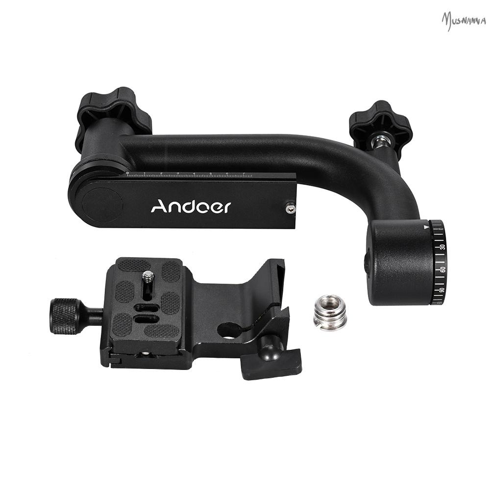 Andoer Heavy Duty Metal Panoramic Gimbal Tripod Head with Arca-Swiss Standard Quick Release Plate Aluminum Alloy, Support 30Lbs/13.6kg for DSLR Camera Camcorder Bird Watching