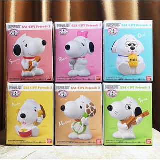 Bandai Snoopy Friends Minifigure 3 Model Figure ลิขสิทธิ์แท้ โมเดล ตกแต่ง tenori สนูปี้ Peanuts