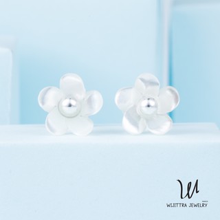 ต่างหูเงินแท้ Jasmine | Wijittra Jewelry |