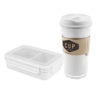 🔥*พร้อมส่ง*🔥 ชุดกล่องอาหาร JCJ NO.29314 สีเบจ ภาชนะใส่อาหาร TUMBLER AND FOOD CONTAINER SET JCJ NO.29314 BEIGE