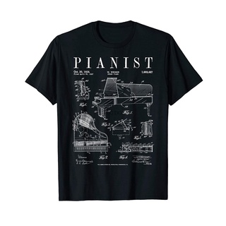 เสื้อยืดผ้าฝ้ายพิมพ์ลายเสื้อยืด พิมพ์ลาย Grand Piano สไตล์วินเทจ เก่าแก่ (1)