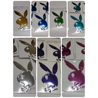 สติ๊กเกอร์งานตัดคอมเทเรซิ่นนูน โลโก้ Playboy ติดรถ แต่งรถ sticker กระต่าย play boy