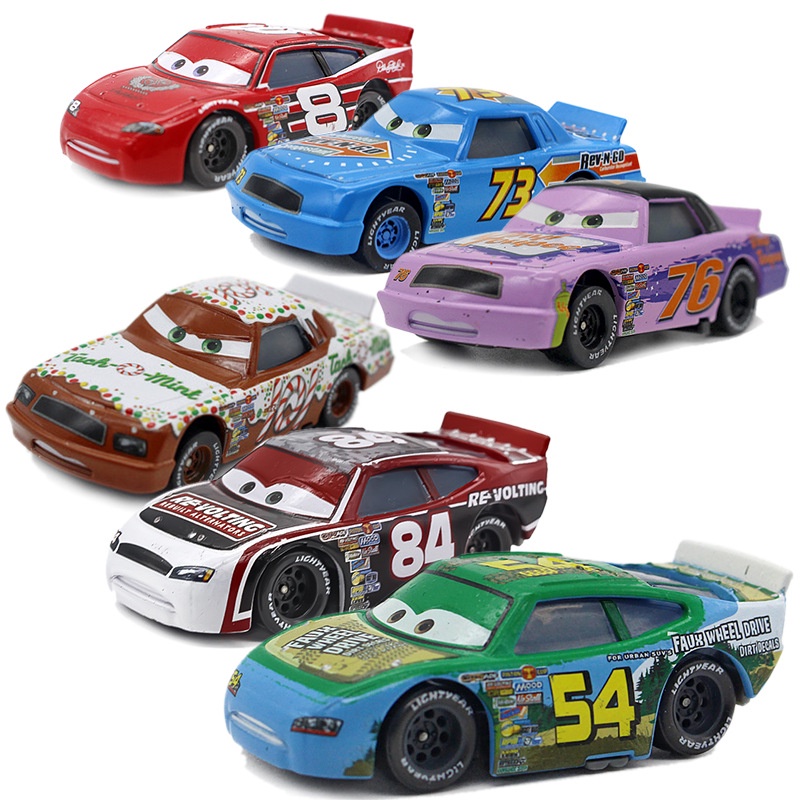 1:55 Disney Pixar Cars 3 2 Lightning McQueen Jackson Storm Racing Family รถเหล็กDiecast