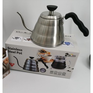 กาดริปกาแฟ Stainless Steel 304 กาต้มน้ำ​จุ 1000ml ​สแตนเลสสีเงิน --สินค้าพร้อมส่ง--/