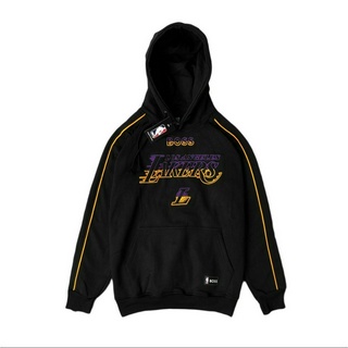 เสื้อกันหนาว มีฮู้ด ลาย HUGO BOSS X LAKERS OUTLINE สีดํา