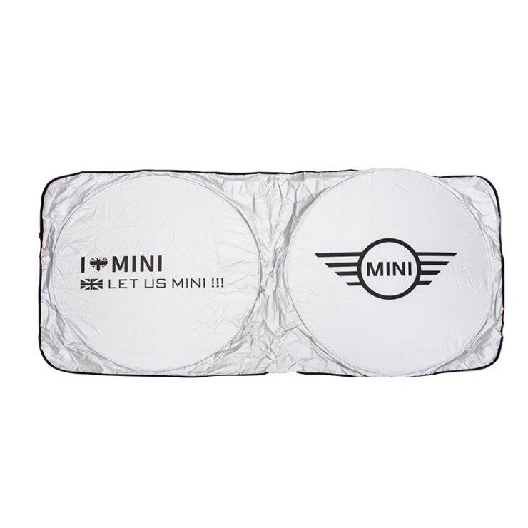 ม่านบังแดด กระจกบังลม หน้า MINI COOPER  ลาย LOGO MINI สามารถใส่ได้กับรถ MINI ทุกรุ่น R50/R52/R53/R55