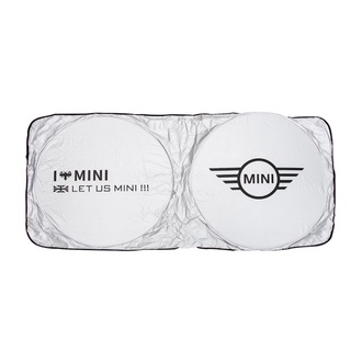 ม่านบังแดด กระจกบังลม หน้า MINI COOPER  ลาย LOGO MINI สามารถใส่ได้กับรถ MINI ทุกรุ่น R50/R52/R53/R55/R56/R57/R58/R59/R60