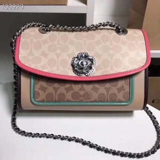 Coach Parker In Signature Canvas With Tea Rose