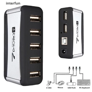 [ITFUN] ฮับ USB 7 พอร์ต พร้อมสายอะแดปเตอร์ AC ความเร็วสูง ปลั๊ก EU US สําหรับคอมพิวเตอร์ แล็ปท็อป