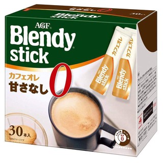 (Pre Order)AGF Blendy Stick Cafe Au Lait Zero Sugar 30 sticks.กาแฟสำเร็จรูปแบบออลอินวัน