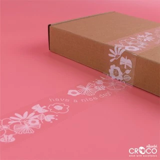 CROCO เทป OPP ใส พิมพ์ลาย 48มม.x45หลา 1ม้วน (TP4845)