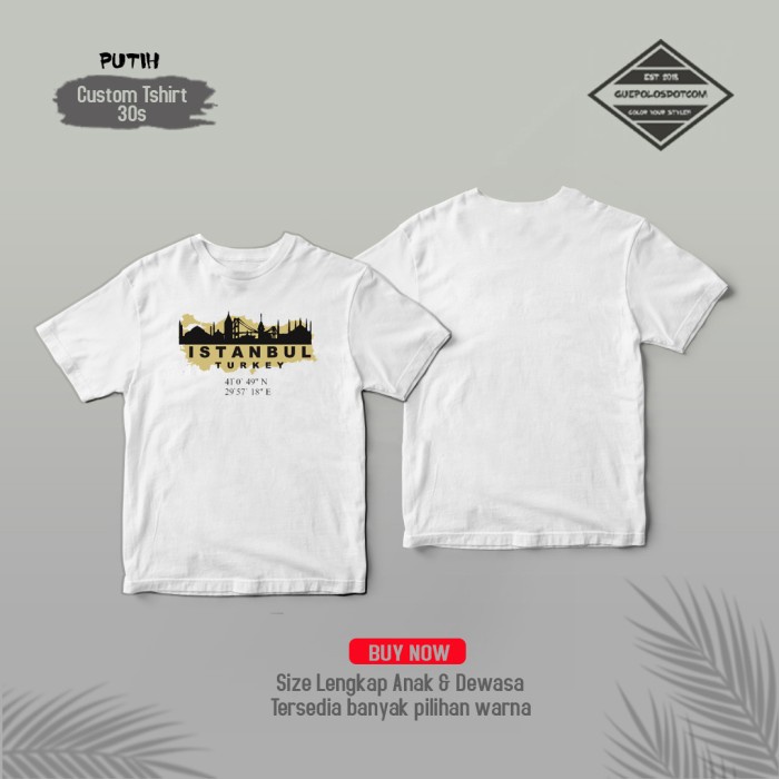 เสื้อยืด ISTANBUL TURKEY DEGREE - 2/4/6/10th INFO สีขาว