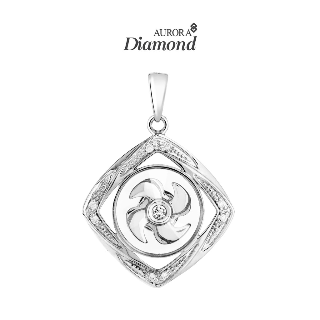 Aurora Diamond จี้กังหันเพชรแท้ Version. 4 ตัวเรือนสีขาว DJWM004