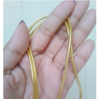 apata jewelry สร้อยคอลายกระดูกงูกลม 1บาท 18นิ้ว