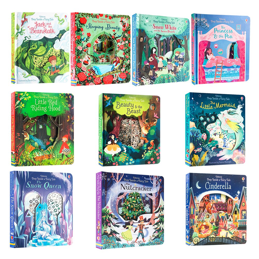 10 Books/set Usborne 3D Flap Books Peep Inside Classic Fairy Tale  English หนังสือเด็กเสริมพัฒนาการ 
