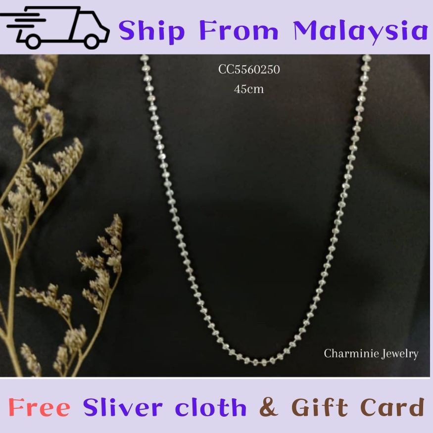 Hot Product Pure Silver 925 8 ตัดโซ่/สร้อยคอ (W92-20-45cm)/Rantai Leher Perak 8 ตัด/สร้อยคอเงิน