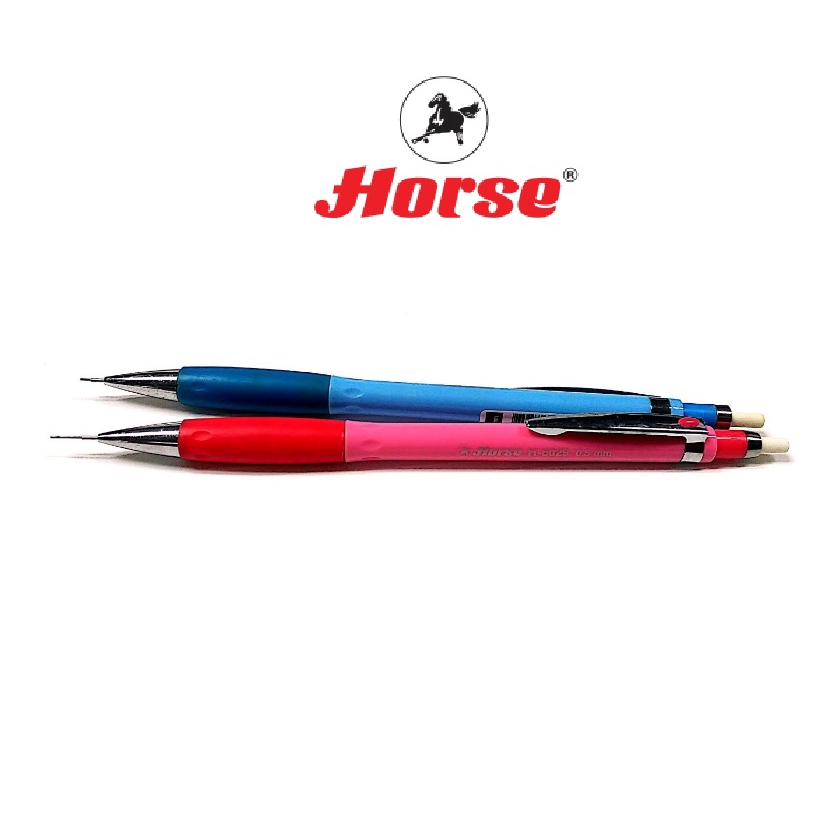 Horse (ตราม้า) ดินสอกด 0.5 มม.มียางลบ ไส้ 2B  H-6029 จำนวน 1 แท่ง