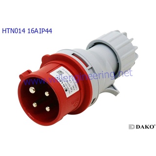 HTN 014 ปลั๊กตัวผู้กลางทาง 3P+E 16A 380V IP44 6h