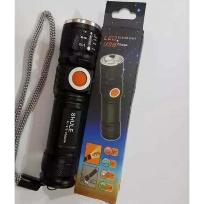 ไฟฉายแรงสูงซูมจิ๋ว ชาจไฟUSBในตัว รุ่น PM-515 ปรับไฟได้3จังหวะ  ความสว่าง 3800 LUMENS 10WATT  XML-T6