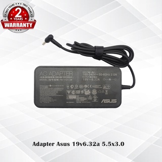 Adapter Asus 19v 6.32a slim *5.5x3.0* / อะแดปเตอร์ เอซุส 19v 6.32a หัว*5.5x3.0* slim แถมฟรีสายไฟ AC *ประกัน 2 ปี