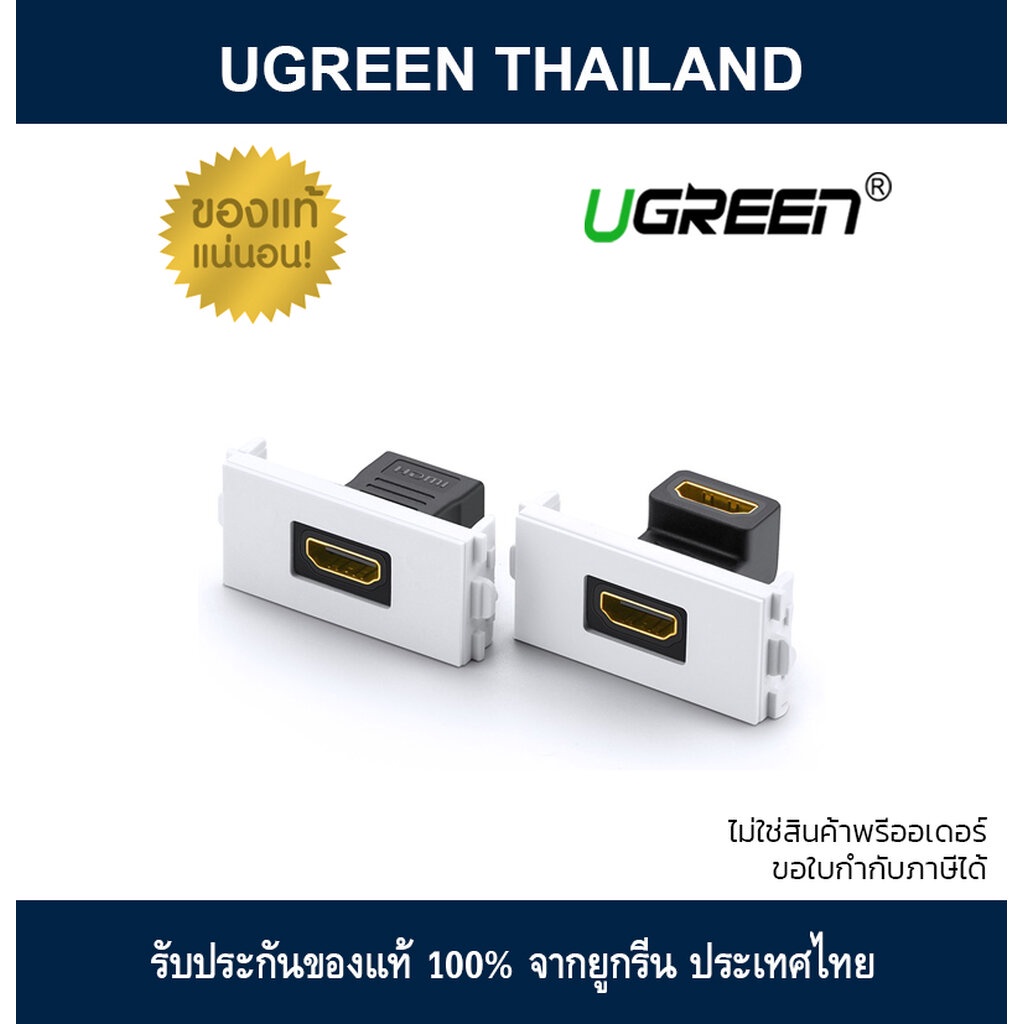 UGREEN HDMI 86-Type Wall Panel Socket | 48x24mm Single-Port Solder-Free Module | HD TV Video Worksta
