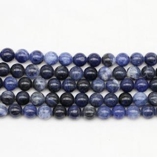 SODALITE ลูกปัดหินธรรมชาติ 4 6 8 10 12 มม . สําหรับทําเครื่องประดับ Diy