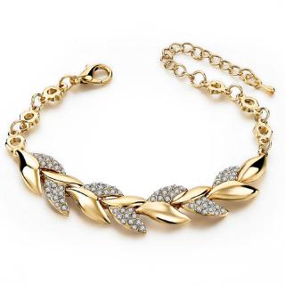 Fq สร้อยข้อมือถักสีทอง 18 K สําหรับผู้หญิง