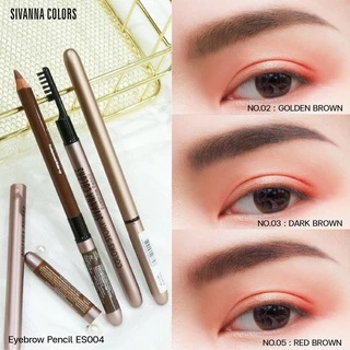 ( 12 ชิ้น ) SIVANNA COLOR STORY EYEBROW PENCIL ซิเวนน่า ดินสอเขียนคิ้ว พร้อมแปรง #ES004