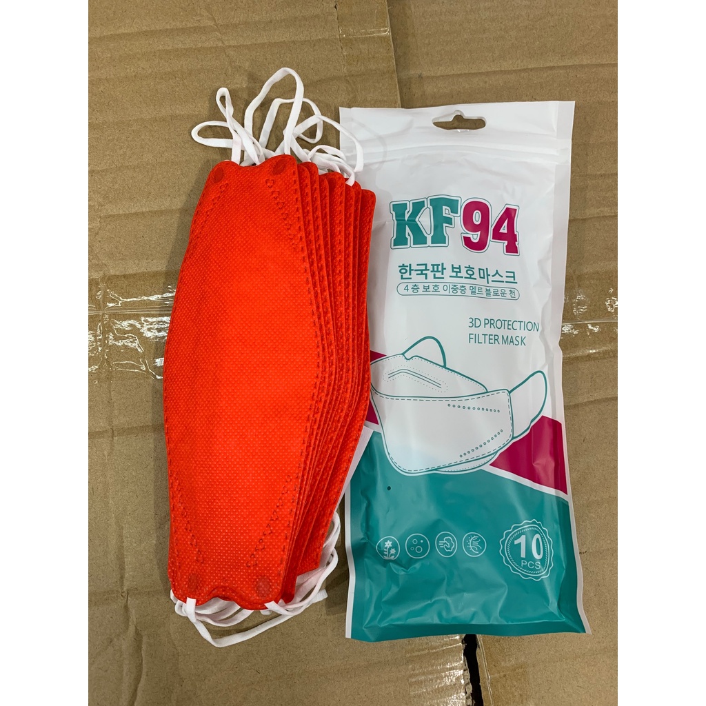 KF 94 หน้ากากอนามัย ทีปิดปาก ขนาดบรรจุ 10 ชิ้น/1 แพ็ค สีแดง