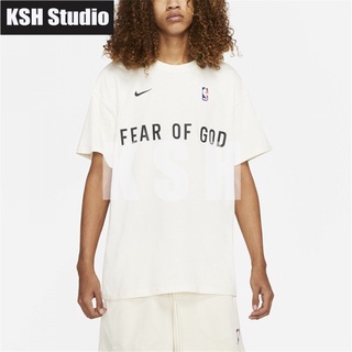 [พร้อมส่ง] FEAR OF GOD FOG Nike NBA new joint mens and womens round neck tide brand short-sleeved T-shirt