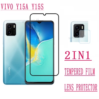 ฟิล์มกระจกนิรภัยกันรอยหน้าจอ และกล้อง แบบเต็มจอ สําหรับ Vivo Y15A Y15s Y33s Y3s Y20sG Y12A Y12s Y72 5G V21e V21