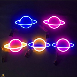 Ins Bar Planet Shaped Kids Room ป้ายโคมไฟ Neon Light 2 In 1 Party Led Home Usb ชาร์จแบตเตอรี่ Powered Wall Light ตกแต่ง Night โคมไฟ Flowerdance