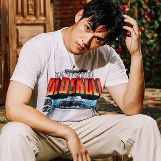 ผ้าฝ้ายคอกลมเสื้อยืด Oldskull ลายรถเก่าวินเทจfrom S-4XL