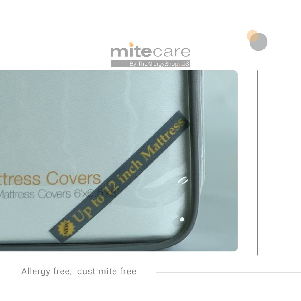 Mitecare ชุดผ้าปูที่นอนกันไรฝุ่น เตียง 6ฟุต(ผ้าปูที่นอน 6 ฟ หนา12น. 1 ผืน+ปลอกหมอนx 2+ปลอกหมอนข้างx 2) by Theallergyshop