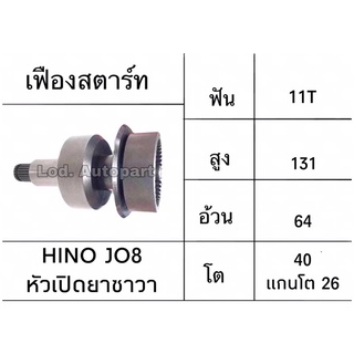 เฟืองสตาร์ทHINO JO8หัวปิดซาวา