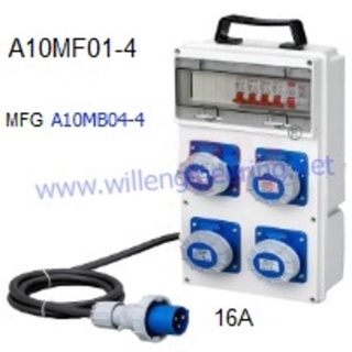 A10MF01-4 กล่องปลั๊กกระจายไฟ 16A 3P IP67 Slope outlet 4