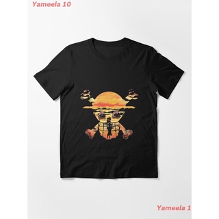 เสื้อยืดผ้าฝ้ายพิมพ์ลายขายดีStraw Hat Crew Essential T-Shirt วันพีซ ONE PIECE มังกี้ D ลูฟี่ เสื้อยืดพิมลาย เสื้อยืดผู้ห